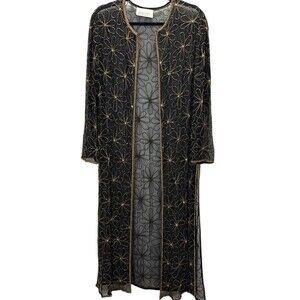 Vintage Mark & John By Gopal Beaded Duster – Boho Luxe Statement Wrap Size L